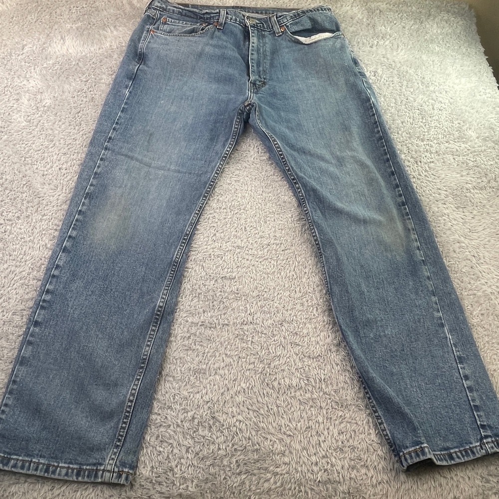 Levi's 505 Regular Fit Jeans Mens 36x30 Blue Medium Wash Straight Leg Denim